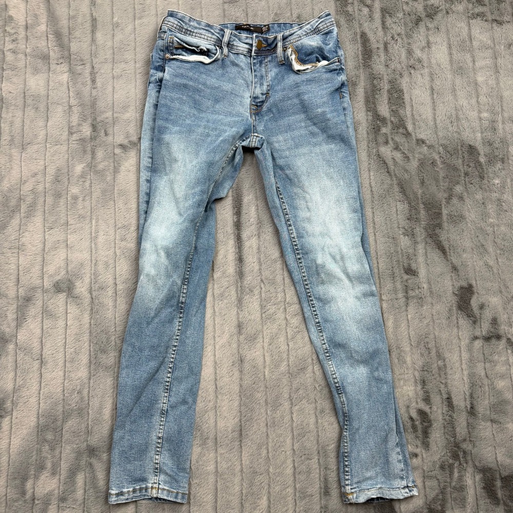 Tahari Mens Slim Fit Medium Wash Stretch Denim Jeans W30 L30 RN 157550